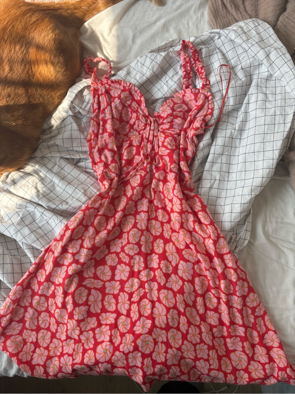 Pull&Bear Pink Floral Sleeveless Dress